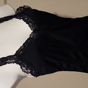 3 Camisoles one black, one brown, one navy